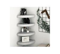 Hoekwandschappen 4 st 25x25x3,8 cm MDF betongrijs326635