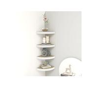 Hoekwandschappen 4 st 25x25x3,8 cm MDF eikenkleurig en wit326632