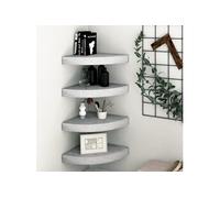 Hoekwandschappen 4 st 35x35x3,8 cm MDF betongrijs326644