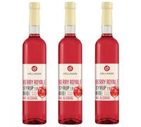 Höllinger Berry Royale Sirop Bio Sans Alcool, Fruité et Amer, Bouteilles en Verre de 500ml, Lot de 3