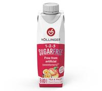 HÖLLINGER Bio 1-2-3 Zuckerfrei Thé et Fruits, Pêche-Fruit de la Passion, Sans Sucre Ajouté, 300ml