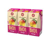 Höllinger Bio Jus de Mangue Organique, Pack de 3 x 200ml, Tetra Pack, Sans Sucre Ajouté, Premium, Végétalien, Boisson Naturelle