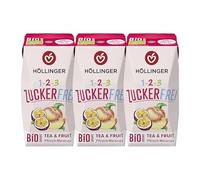 HÖLLINGER Bio Organic Thé et Fruits Pêche-Fruit de la Passion, Sans Sucre Ajouté, 1-2-3 Zuckerfrei, 3 Briques