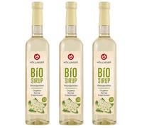 Höllinger bio Sirop de fleurs de sureau - végétalien, bouteille en verre 3x500ml - rafraîchissement floral