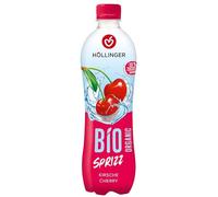 HÖLLINGER Bio Spritz Kirsche, Boisson Pétillante Végétalienne Sans Sucre Ajouté, Bouteille PET 500ml, Saveur Cerise,