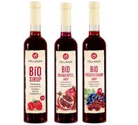 Höllinger Sirop Bio Lot de 3 Bouteilles - Framboise, Grenade & Rêve de Fruits - Sirop de Fruits Bio à Diluer 1:9 - Sirop pour Eau, Soda, Limonade, Cocktails & Desserts