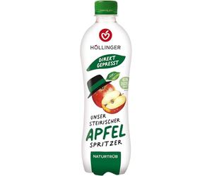 HÖLLINGER Spritzer de Pomme Steirischer Naturtrüb, Boisson Pétillante Sans Sucre Ajouté, Végétalien, 500ml (Lot de 6)