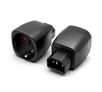 Hoembpn 2 Pieces Adaptateurs d'alimentation Prise IEC C14 mâle vers CEE7 Femelle,Secteur CEE Europe Schuko 250V/10A Connecteur Prise pour PDU Serveur Équipement Réseau UPS