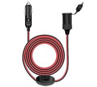 Hoembpn 2M Rallonge Prise Allume-Cigare de Voiture étanche avec ON/OFF Interrupteur et Fusible 15A,12V/24V Adaptateur Allume-Cigare Câble D'extension 17AWG pour Moto,Bateau,Voiture,Camion