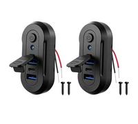 Hoembpn 2PCS 72W Prise USB 12V Camping-Car Chargeur USB Voiture Type-C PD3.0 et Double Ports QC3.0 avec Interrupteur et LED,12V/24V Panneau de USB Chargeur Rapide Montage Surface pour Marine Camion Ba