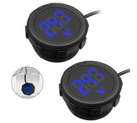 Hoembpn 2Pcs DC 4V-100V Afficheur Numérique Voltmètre LED Voiture Étanche Affichage Tension Batterie Testeur de Tension pour Moto, Bateau, Camion, Caravane, marine(Bleu)