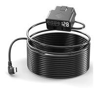 Hoembpn 3.5m Câble d'alimentation OBD Type C Voiture pour Caméra avec LED Voltmètre Kit Hardwire USB C OBD2 Power Cable Chargeur Dash Cam 5V/3A(Surveillance 24 Heures/Protection Basses Tensions)