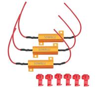 Hoembpn 3 piezas 50W 8OHM Resistencia de Carga LED Resistencia de Potencia Decodificador (Eliminar Parpadeo/Código de Error) para Coche LED Faro Delantero Señal de Giro Bombilla DRL Lámpara Antiniebla