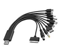 Hoembpn Câble Chargeur Multi Embout 10 en 1 Universel USB-A Câble Multi Chargeur de Téléphones Portables de Chargement,Multifonctionnel Doté avec Micro USB Type C 10 Têtes Multiples,pour Tablettes,App