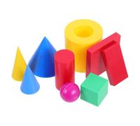 Hoement 1 Ensemble Kit de Solides Géométriques pour Garçon Fille avec Cube Rectangulaire Cylindre Cône et Boule Outils Mathématiques pour Apprentissage des Surfaces et Développement