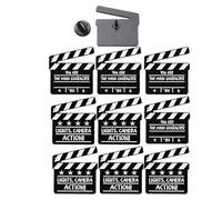 Hoement 10 Pièces Broche en Alliage Noir de Clap de Cinéma, Accessoire Léger et Polyvalent pour Amateurs de Films Lors de Festivals ou Occasions D'équipe