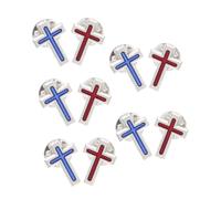 Hoement 10 Pièces Faith Cross Lapel Pins For Men Women Enamel Religious Brooches For First Communion Party Favor Metal Prayer Badge With Smooth Edges Versatile Keepsake Accessories