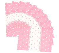 Hoement 100 feuilles Papier Emballage Alimentaire à Pois Rose pour Nougat et Bonbons Papier Cadeau Décoratif pour Fêtes et Emballage Sucré