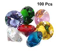 Hoement 100 Pièces Diamant Acrylique Décoration De Table à Manger Coffre Aux Trésors Décor Bling Diamant en Cristal Acrylique Diamants Acryliques Cadeau De Fête Vase Clair Miniature Bijoux