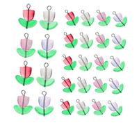 Hoement 100 Pièces Tulip Flower Glass Beads Jewelry Making Charms For Diy Necklace Bracelet Earring Craft Accessories