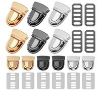 Hoement 12 Ensembles Metal Clasp Locks For Bags Handbag Hardware With Polished Finish Colors And Versatile Press Buckles For DIY Purse Making And Accessories