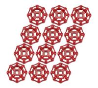 Hoement 12 pièces Poignée Vanne Rouge Fonte Volant à Main Robuste pour Robinet Tube Eau Résistance Corrosion Surface Polie Uniforme
