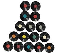 Hoement 16 pièces Stickers Muraux Vinyle Déco Vintage Disques Vinyles Décoratifs Réutilisables pour Salon Chambre Bar et Fêtes à Thème Musique
