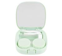 Hoement 1ensemble Étui Lentilles de Contact Compact Portable avec Miroir Boîte de Rangement Étanche et Légère pour Voyage et Usage Quotidien Design Pratique Plastique Couleur Menthe