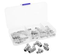 Hoement 1ensemble Kit de Raccords Graisseurs Hydrauliques Acier Inoxydable de Raccords Droits et Coudés pour Maintenance Automobile Agricole Industrielle