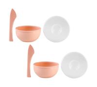 Hoement 2 Ensembles Bol en Silicone pour Masque DIY Tige D'agitation et Couvercle, Outil de Beauté Anti-chute Facile à Ranger pour Soins du Visage à Domicile ou Salon Professionnel