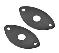 Hoement 2 Pcs Cache de Prise Jack en Alliage de Zinc Noir pour Guitare Électrique et Basse, Remplaçable et Robuste, Accessoire Indispensable pour Performances Musicales
