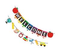 Hoement 2 Pièces Bannière Décorative pour Porte Scolaire Rideaux de Fête à École Lettres Colorées pour Décoration de Classe et Maison