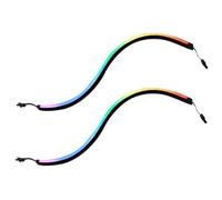 Hoement 2 Pièces Barre Lumineuse de Châssis Rvb D'ordinateur Argb 400mm, Bande Lumineuse LED en Abs Noir, 28 Led, 5 V, Autocollants Adhésifs, pour Installation un Boîtier PC