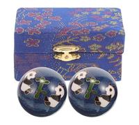Hoement 2 pièces Boules de Chinoises Émail Lot Balles de Gymnastique Manuelle avec Motifs Panda Renforcement Prise et Soulagement des Muscles des Mains Cadeau Élégant