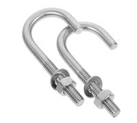 Hoement 2 pièces Boulons Ancrage Acier Résistant J-bolt avec Écrous et Rondelles Fixation Solide pour Murs Base Structures Béton Briques et Ciment Installation Facile et Stabilité Fiable