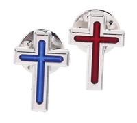 Hoement 2 Pièces Broche Croix Chrétienne Épingle pour Costume Accessoire Religieux et Facile à Fixer Style Unique pour Communion et Confirmation