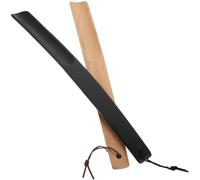 Hoement 2 Pièces Chausse-pied Portable en Bois de 38cm, Modèle U, Noir | Cuir et Bois, Surface Lisse aux Bords Arrondis, pour Bottes et Baskets, Seniors et Aidants