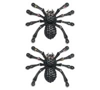 Hoement 2 Pièces Clips Décoratifs Araignée pour Chaussures à Talons Noirs en Alliage et Cristaux, Accessoires Élégants et Raffinés pour Chaussures de Mariage