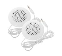 Hoement 2 Pièces Mini Enceinte Portable avec Prise Jack Haut-Parleur Compact pour Oreiller Musique Déplacement et Sommeil Blanc