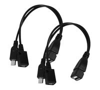 Hoement 2 pièces OTG Câble Micro USB Adaptateur Convertisseur Connecteur Compact pour Alimentation Externe Compatible Smartphone et Tablette Noir