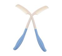 Hoement 2 Pièces Peigne à Dents Larges à Manche Long Incurvé Antidérapant Lot de Peignes Adaptatifs pour Dénouer Cheveux Aides Coiffure pour Personnes Âgées Handicapées et Arthritiques