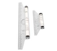 Hoement 2 pièces Règle Roulante Parallèle Plastique Multifonction Outil de Mesure Portable pour Dessin Graphiques Angles et Calcul Rapide