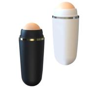 Hoement 2 Pièces Rouleau Matifiant pour Visage en Pierre Volcanique, Outil Portable pour Contrôle du Sébum, Adapté aux Soins en Bureau et Rencontres