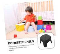 Hoement 2 pièces Tabouret Polyvalent Petit Marche Pied Antidérapant pour Salle de Bain Siège Léger pour Changer Chaussures et Accès WC Noir