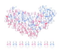 Hoement 200 Mini Sucettes en Acrylique Transparentes Trou Suspendre Perles Roses et Bleues pour Création de Bijoux Décorations Shower et Révélation