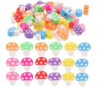 Hoement 200pièces Perles Espacement Champignon Pâte Polymère Colorée pour Fabrication Bijoux DIY Bracelets Colliers Accessoires Créatifs