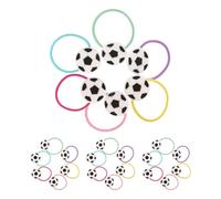 Hoement 24 Pièces Élastiques à Cheveux pour Filles Motif Ballon de Football, Matière Plastique et Tissu, Maintien Sécurisé et Facile à Transporter, pour L'école Voyages