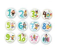 Hoement 24pièces Autocollants De Croissance Garçon Fille Ensemble De Stickers Mensuels Et Stickers De Compétences Pour Capturer Les Moments Précieux Des Nouveaux-nés