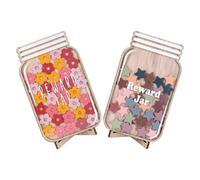 Hoement 2ensembles Lot de Bocaux de Récompense Bois Étoiles et Fleurs Pot Magnétique pour Classe Outil Interactif Gestion Comportement Garçon Fille Décoration Éducative Positive