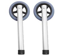 Hoement 2pcs Roues de Rechange pour Déambulateur en Alliage D'aluminium Caoutchouc, Roulettes à Roulement Doux et Large Applicabilité pour Marcheurs